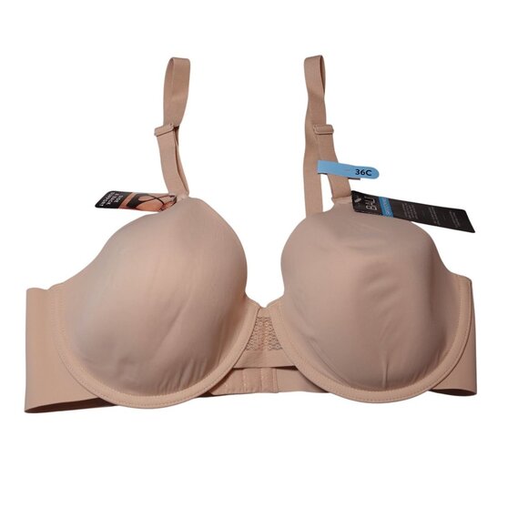 NWT Bali Ultimate Smoothing Lightweight T-Shirt Bra Sz 36C Almond Full Coverage - Picture 2 of 10